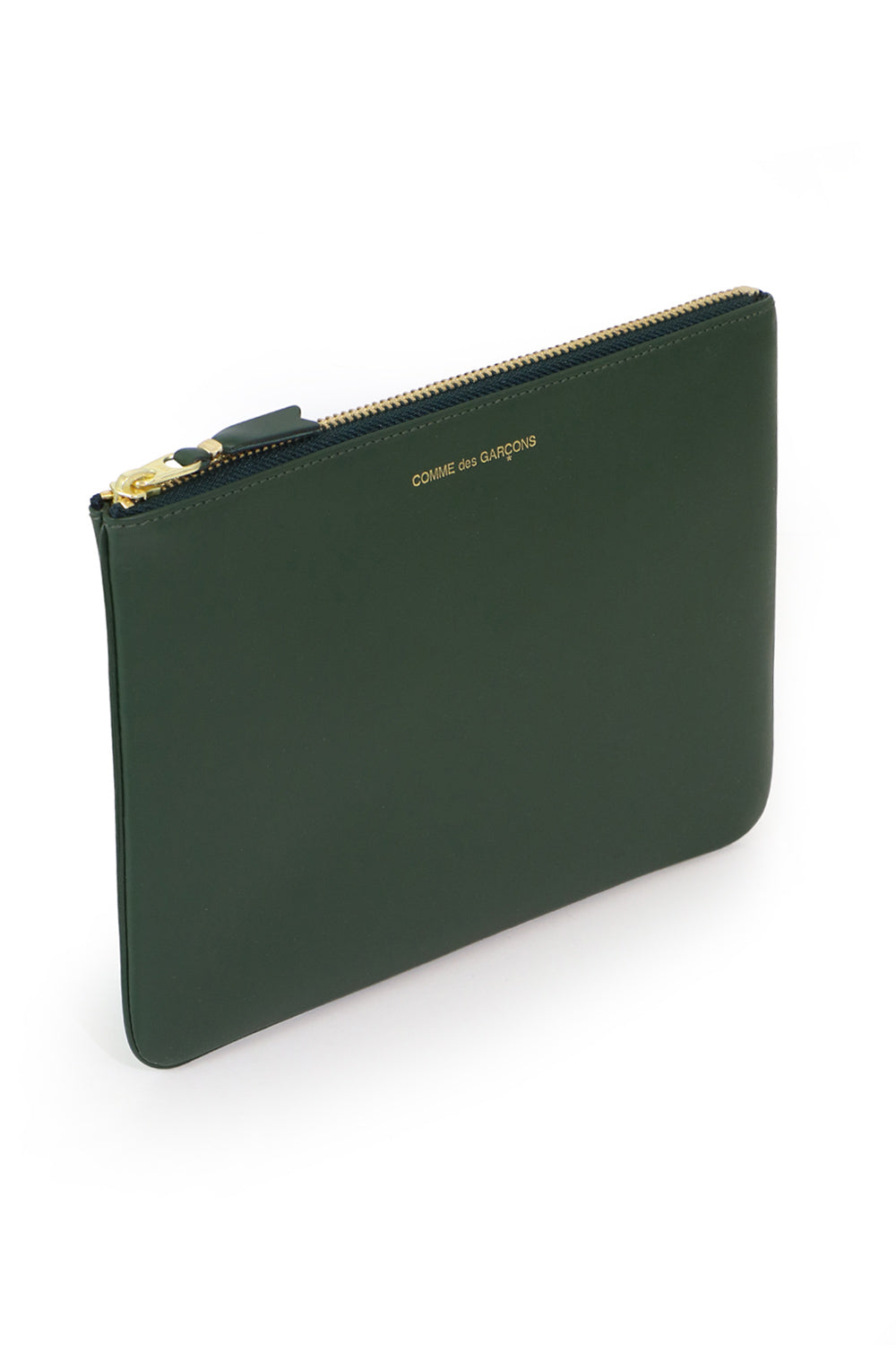 COMME DES GARCONS WALLET CLASSIC LEATHER POUCH BOTTLE GREEN