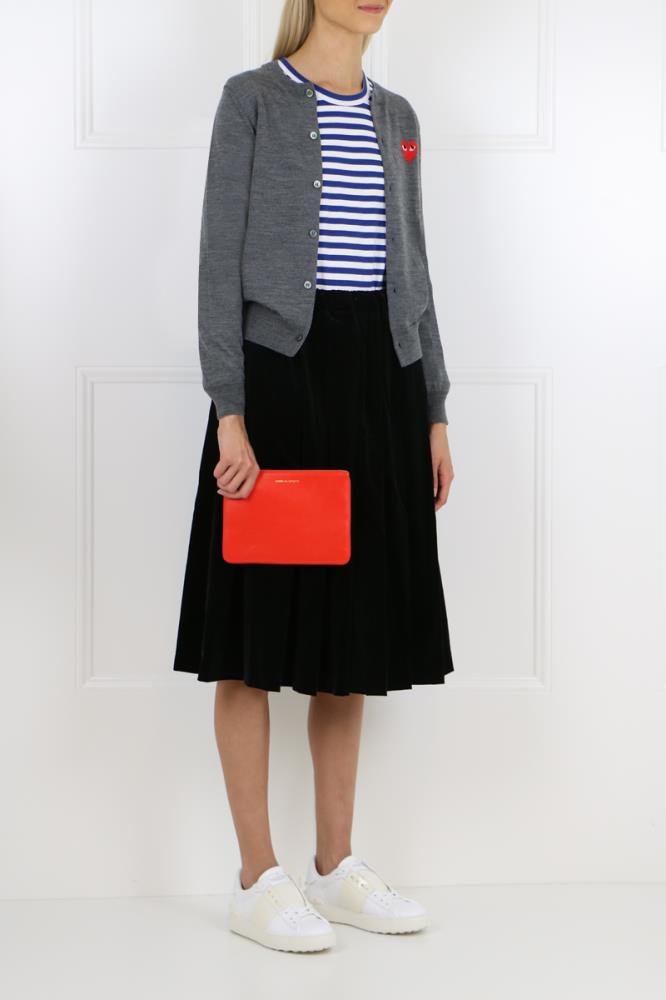 COMME DES GARCONS BAGS ORANGE CLASSIC LEATHER POUCH ORANGE