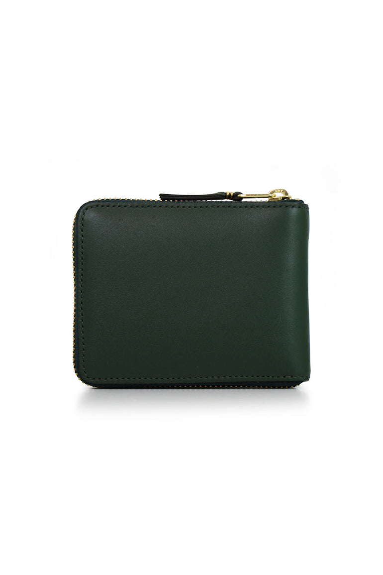 COMME DES GARCONS BAGS GREEN CLASSIC LEATHER ZIP WALLET BOTTLE GREEN