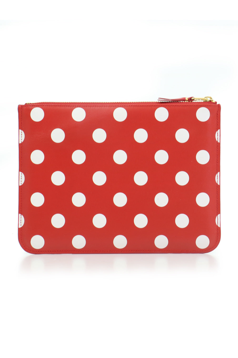COMME DES GARCONS BAGS RED POLKA DOT LEATHER POUCH | RED