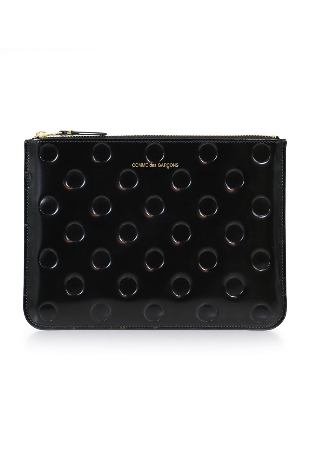 COMME DES GARCONS BAGS BLACK POLKADOT LEATHER POUCH BLACK