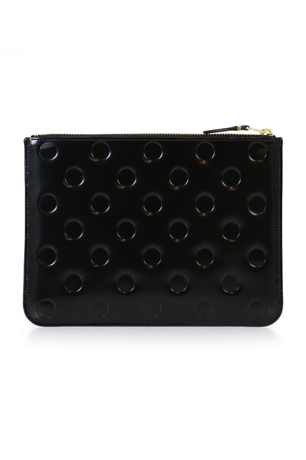 COMME DES GARCONS BAGS BLACK POLKADOT LEATHER POUCH BLACK
