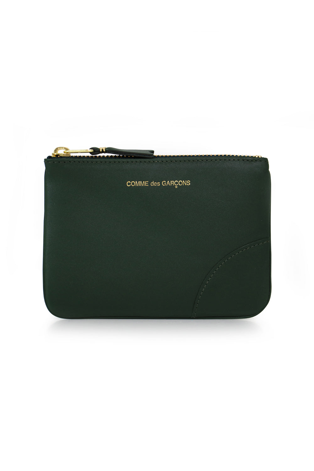COMME DES GARCONS BAGS GREEN SMALL CLASSIC LEATHER POUCH | BOTTLE GREEN