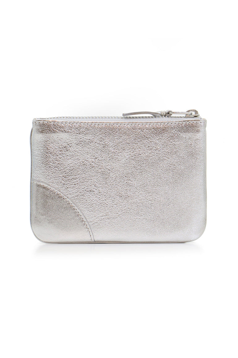 COMME DES GARCONS BAGS SILVER SMALL CLASSIC LEATHER POUCH SILVER