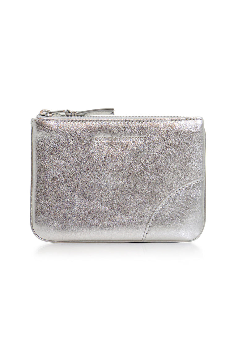 COMME DES GARCONS BAGS SILVER SMALL CLASSIC LEATHER POUCH SILVER