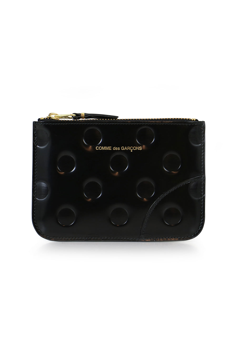 COMME DES GARCONS BAGS BLACK SMALL POLKADOT LEATHER POUCH BLACK
