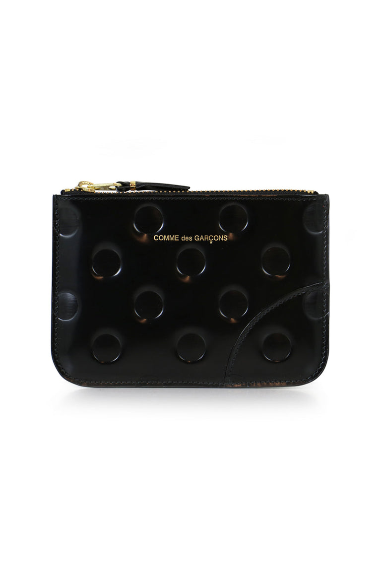 COMME DES GARCONS BAGS BLACK SMALL POLKADOT LEATHER POUCH BLACK