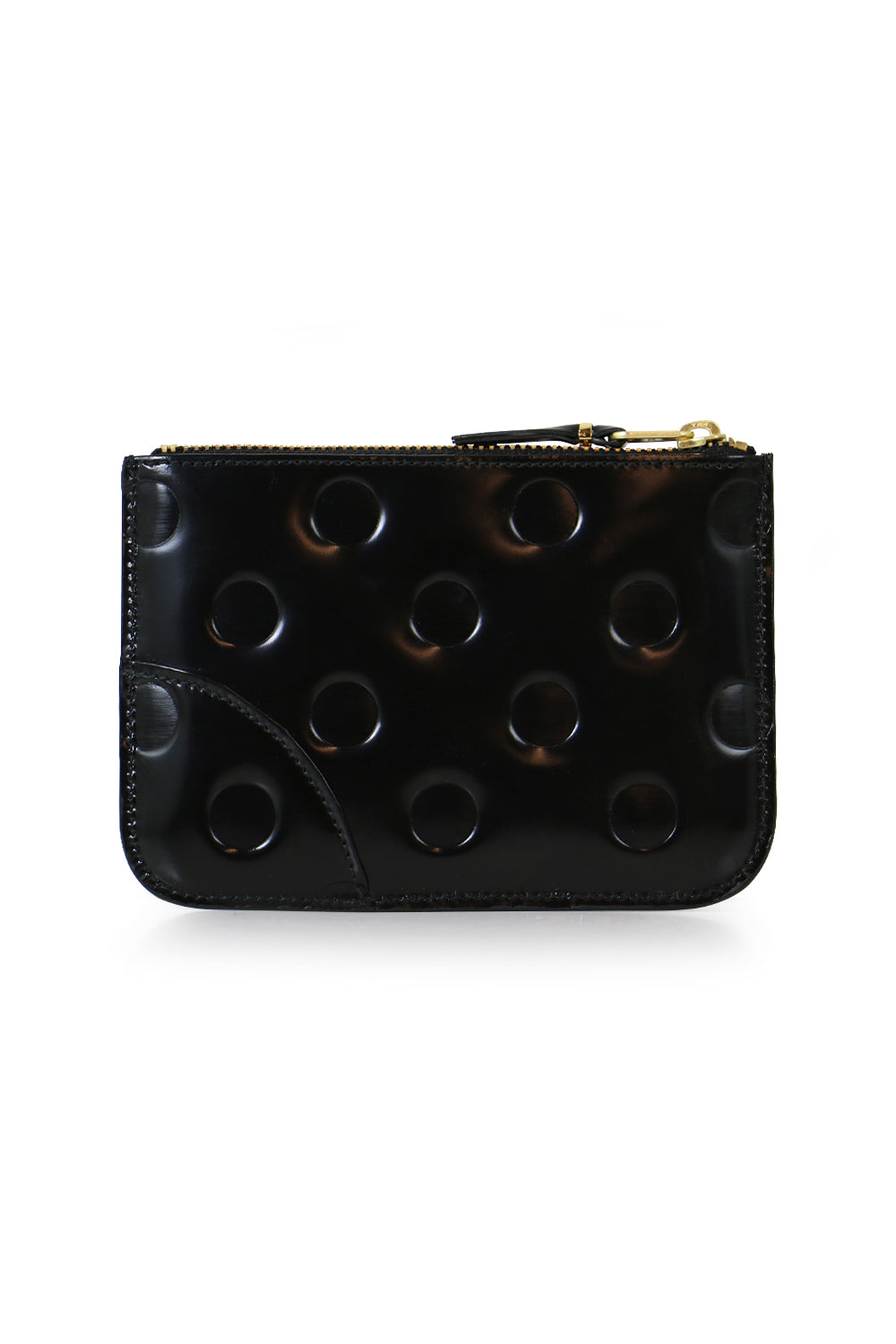 COMME DES GARCONS BAGS BLACK SMALL POLKADOT LEATHER POUCH BLACK