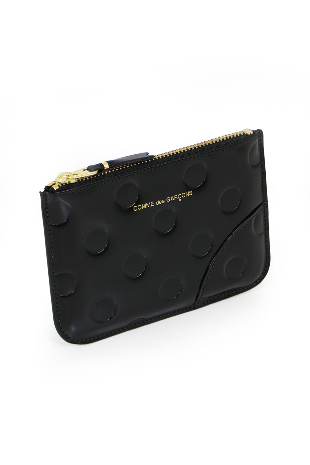 COMME DES GARCONS BAGS BLACK SMALL POLKADOT LEATHER POUCH BLACK