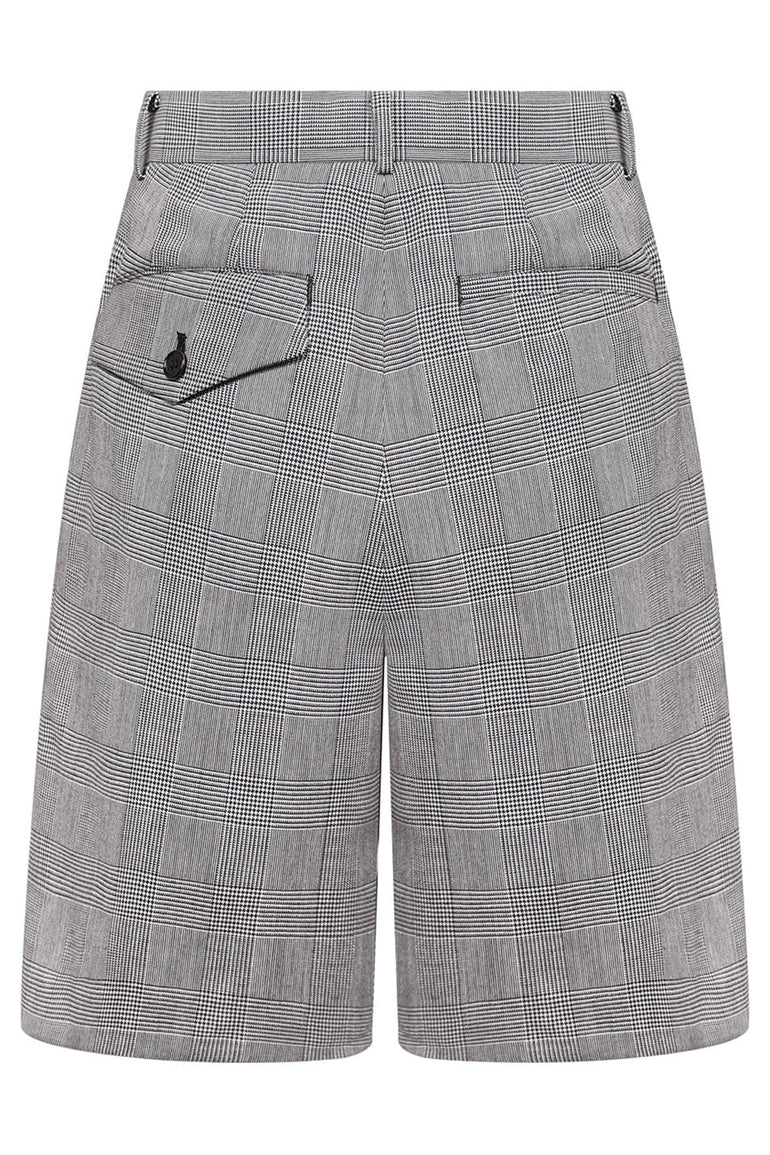 COMME DES GARCONS NOIR KEI NINOMIYA RTW CHECK SHORT | GLEN CHECK GREY