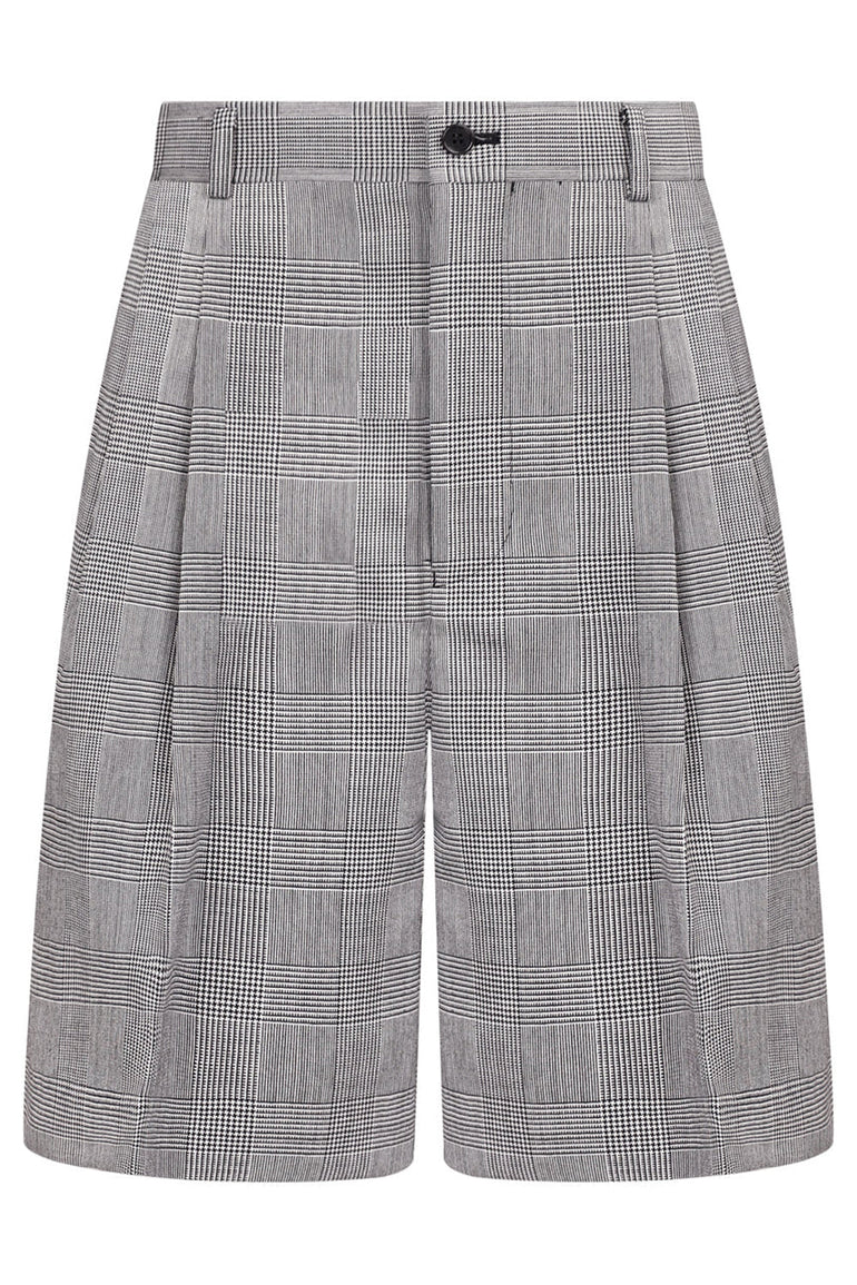 COMME DES GARCONS NOIR KEI NINOMIYA RTW CHECK SHORT | GLEN CHECK GREY