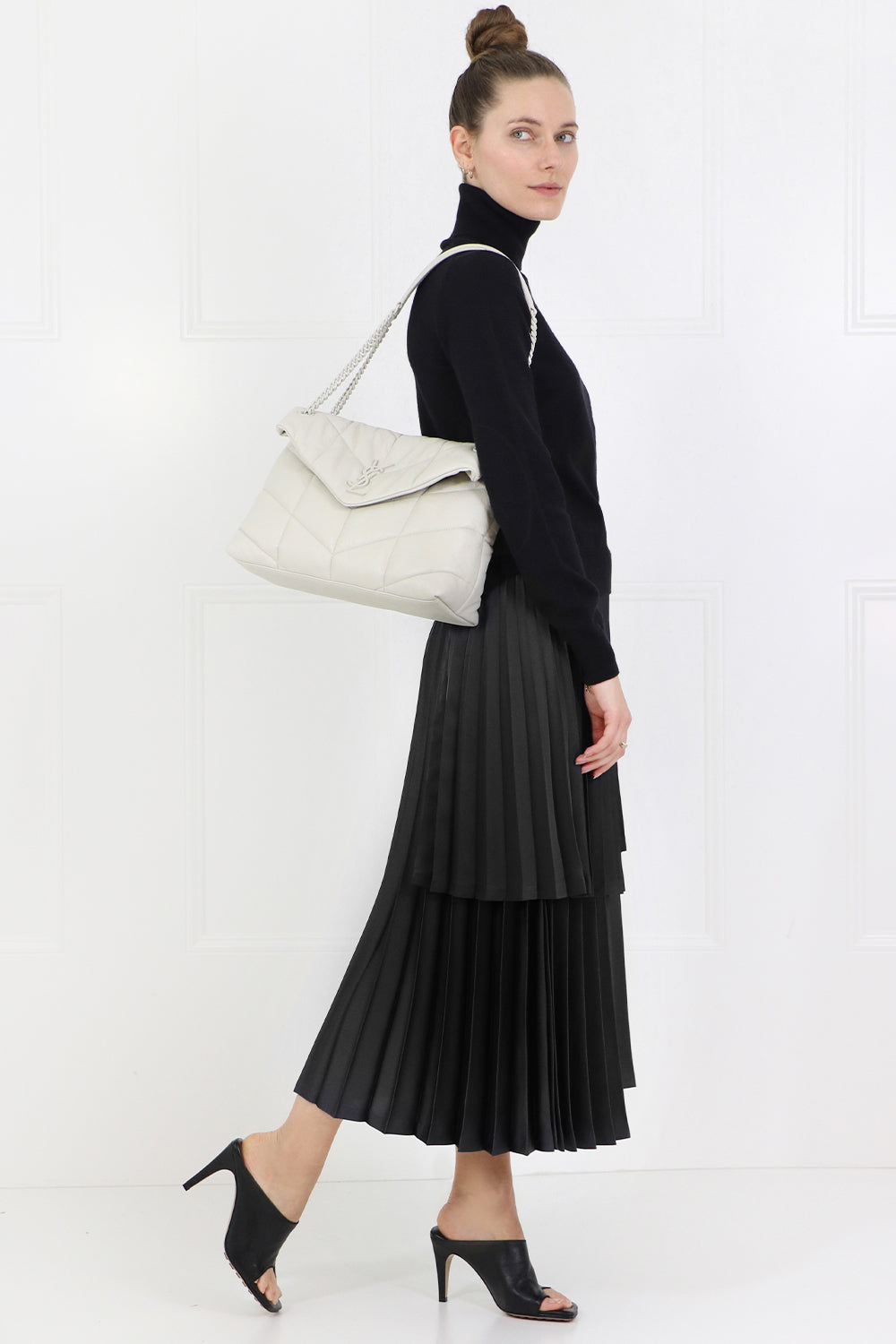 COMME DES GARCONS NOIR KEI NINOMIYA RTW NOIR ASYMMETRIC PLEATED SKIRT BLACK