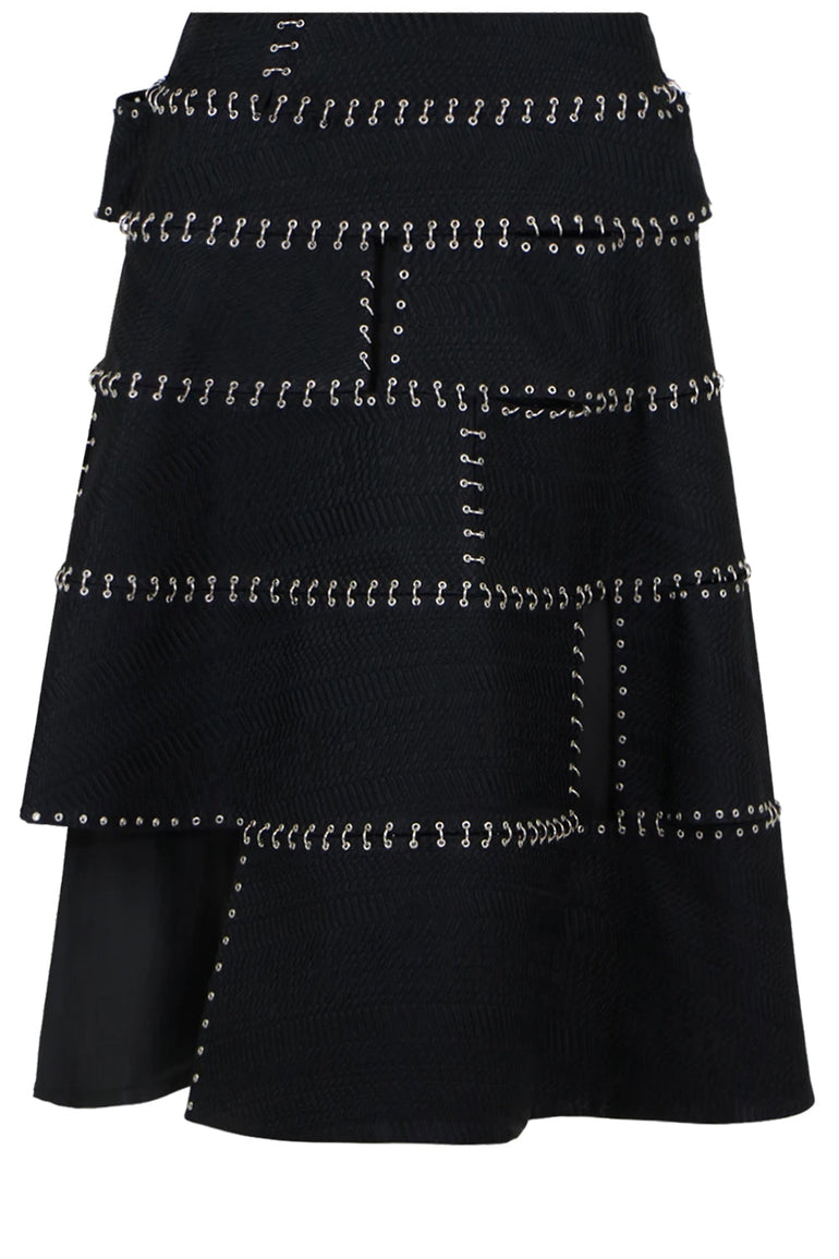 COMME DES GARCONS NOIR KEI NINOMIYA RTW NOIR BONDED CHAIN SKIRT BLACK