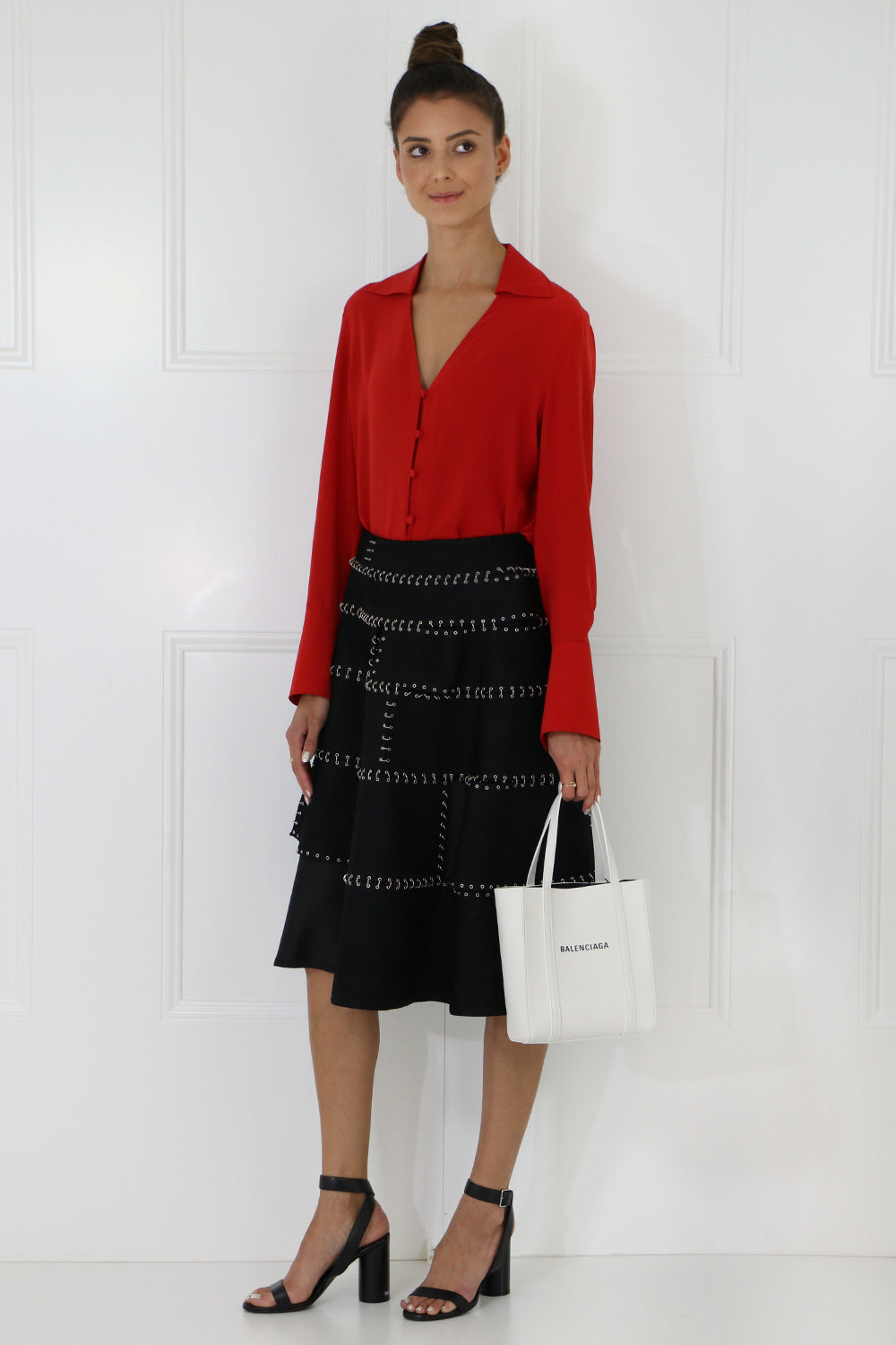 COMME DES GARCONS NOIR KEI NINOMIYA RTW NOIR BONDED CHAIN SKIRT BLACK