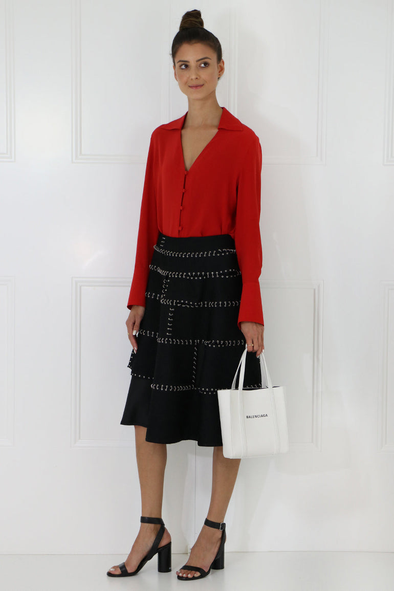 COMME DES GARCONS NOIR KEI NINOMIYA RTW NOIR BONDED CHAIN SKIRT BLACK