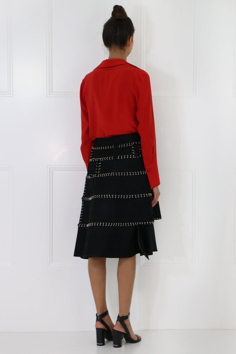 COMME DES GARCONS NOIR KEI NINOMIYA RTW NOIR BONDED CHAIN SKIRT BLACK