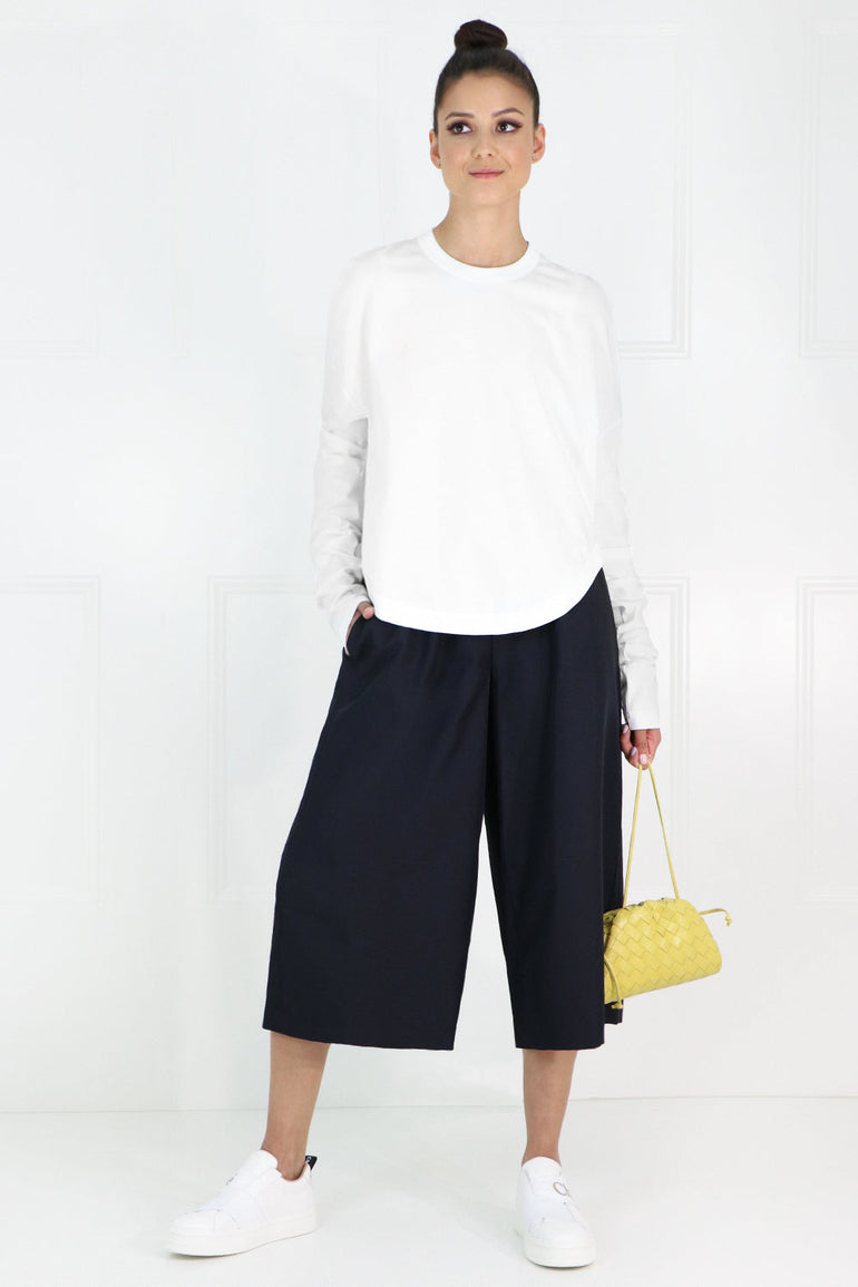 COMME DES GARCONS NOIR KEI NINOMIYA RTW NOIR DROP SLEEVE T-SHIRT L/S WHITE