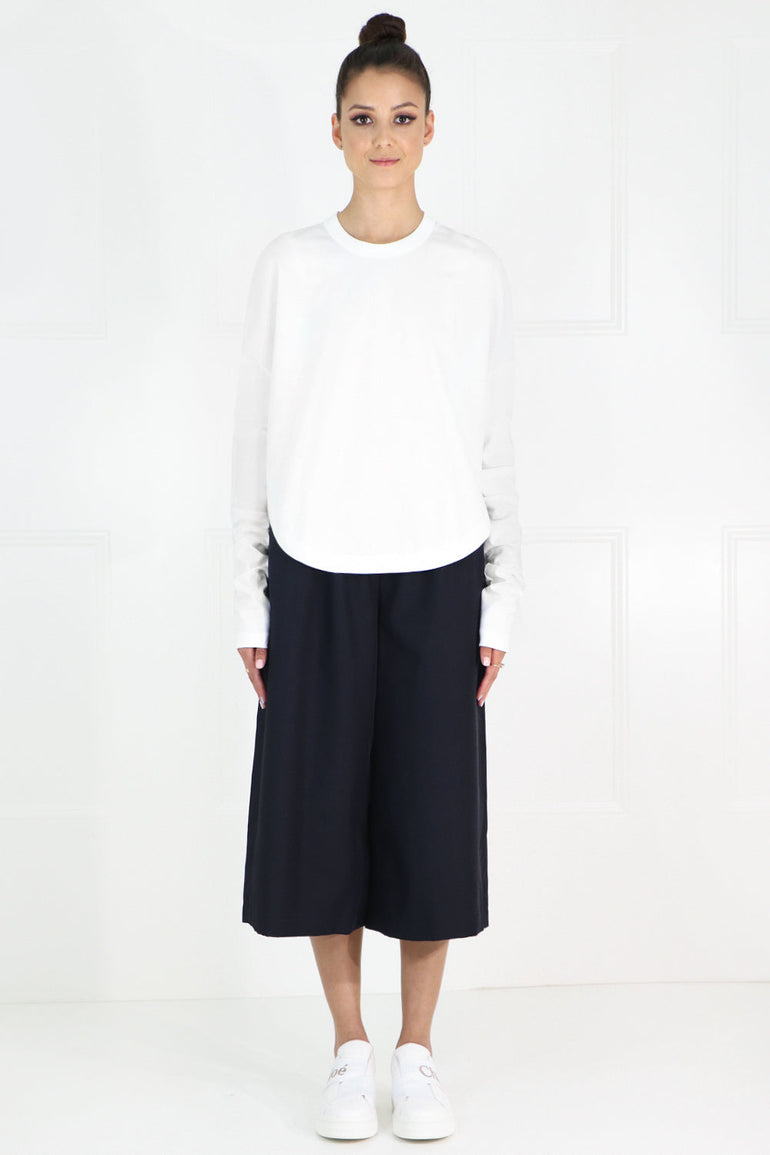 COMME DES GARCONS NOIR KEI NINOMIYA RTW NOIR DROP SLEEVE T-SHIRT L/S WHITE