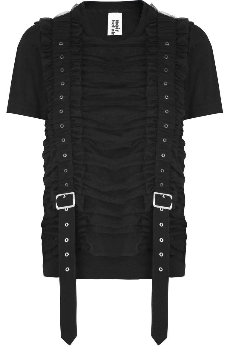 COMME DES GARCONS NOIR KEI NINOMIYA RTW NOIR LAYERED TULLE T-SHIRT BLACK