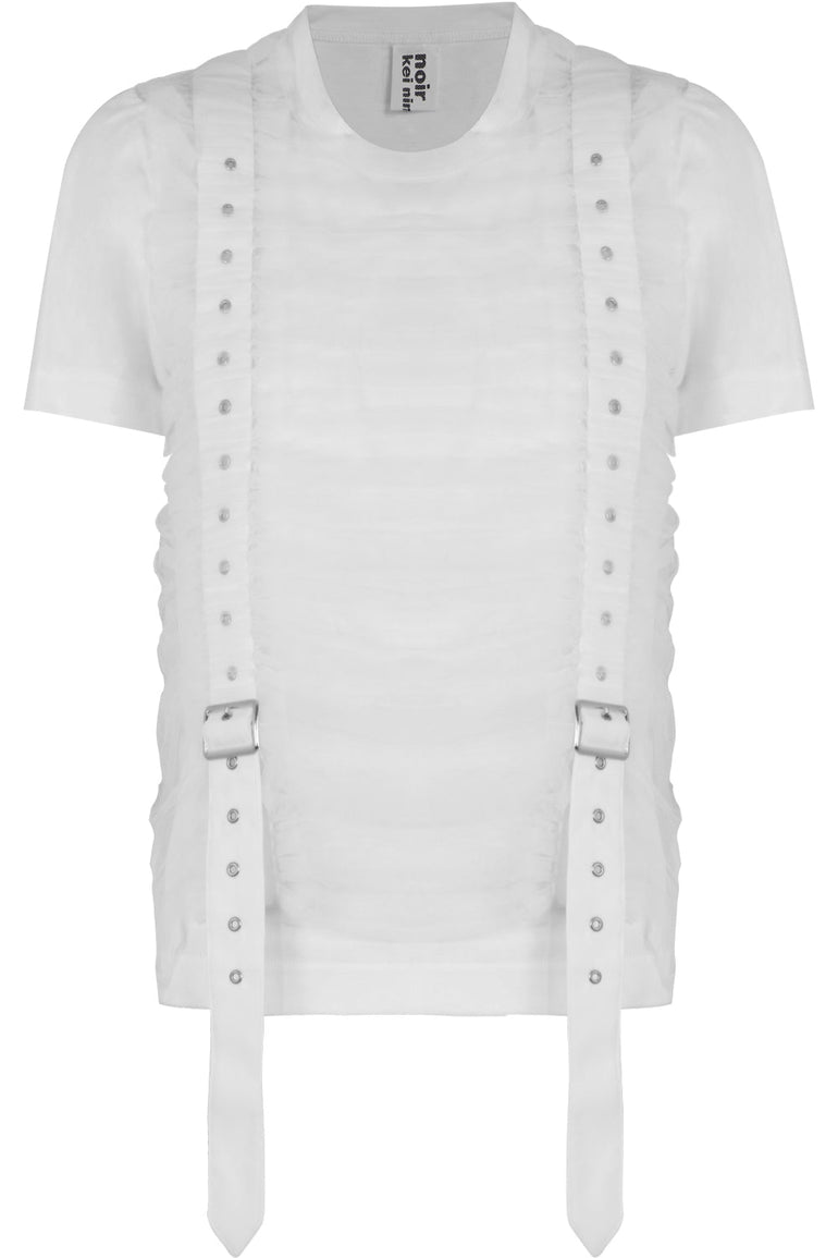 COMME DES GARCONS NOIR KEI NINOMIYA RTW NOIR LAYERED TULLE T-SHIRT WHITE