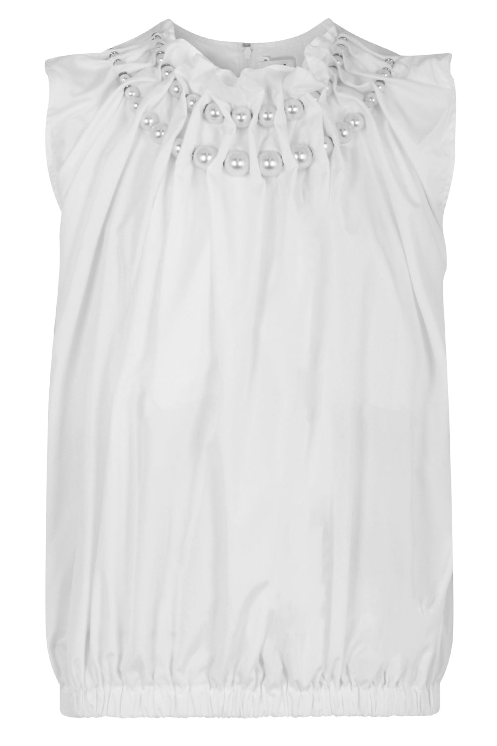 COMME DES GARCONS NOIR KEI NINOMIYA RTW NOIR PEARL COLLAR SHIRT S/LESS WHITE