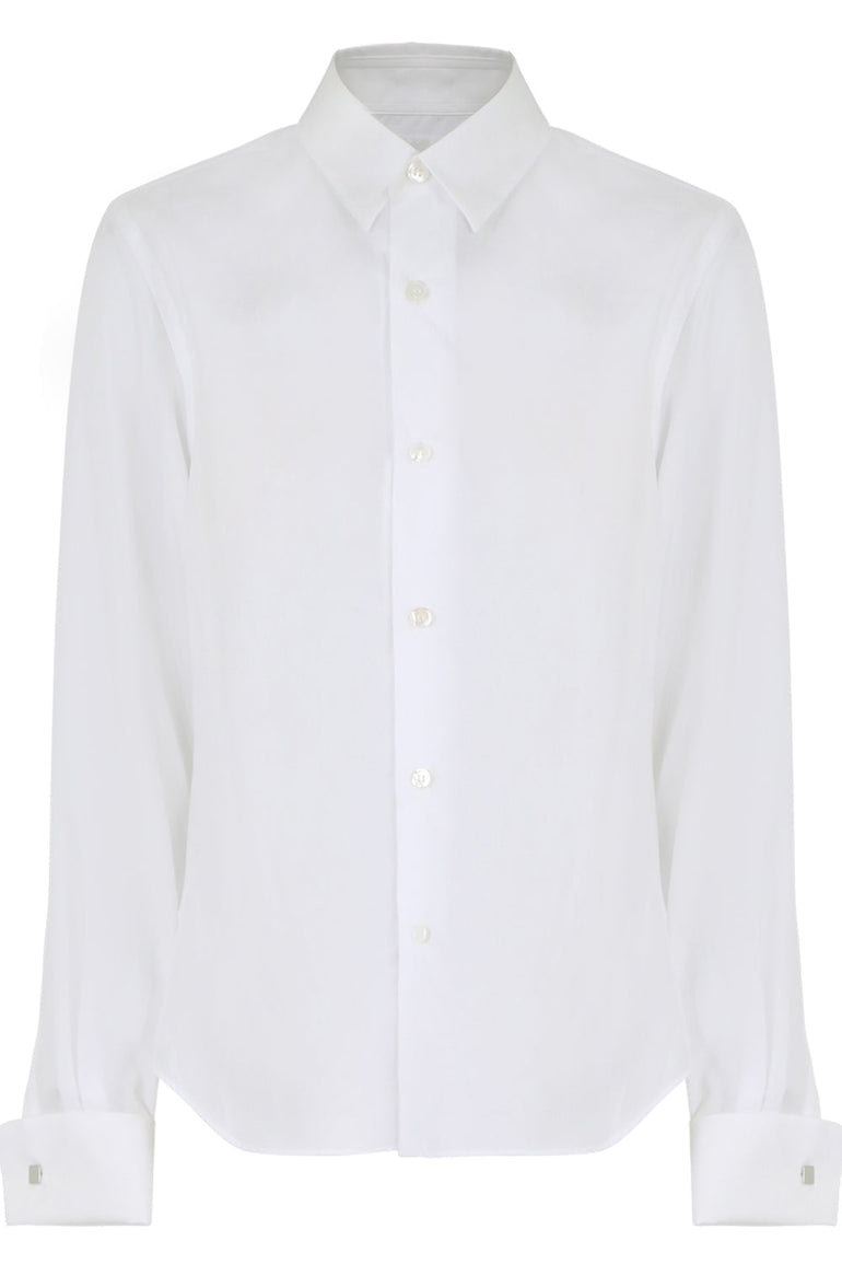 COMME DES GARCONS NOIR KEI NINOMIYA RTW NOIR PLEATED BACK SHIRT L/S WHITE