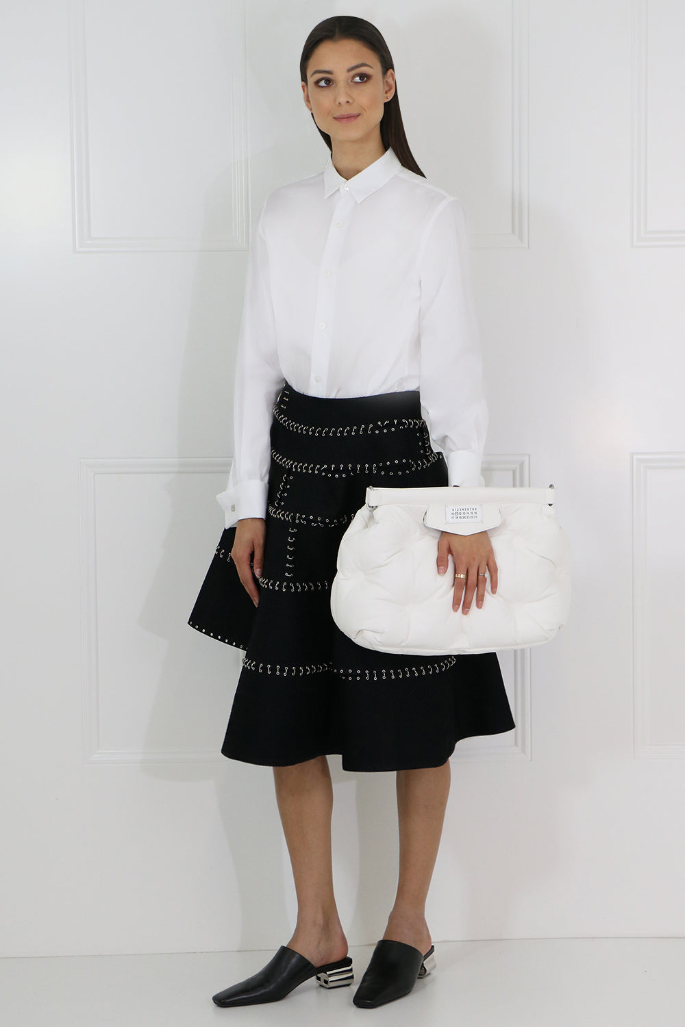 COMME DES GARCONS NOIR KEI NINOMIYA RTW NOIR PLEATED BACK SHIRT L/S WHITE