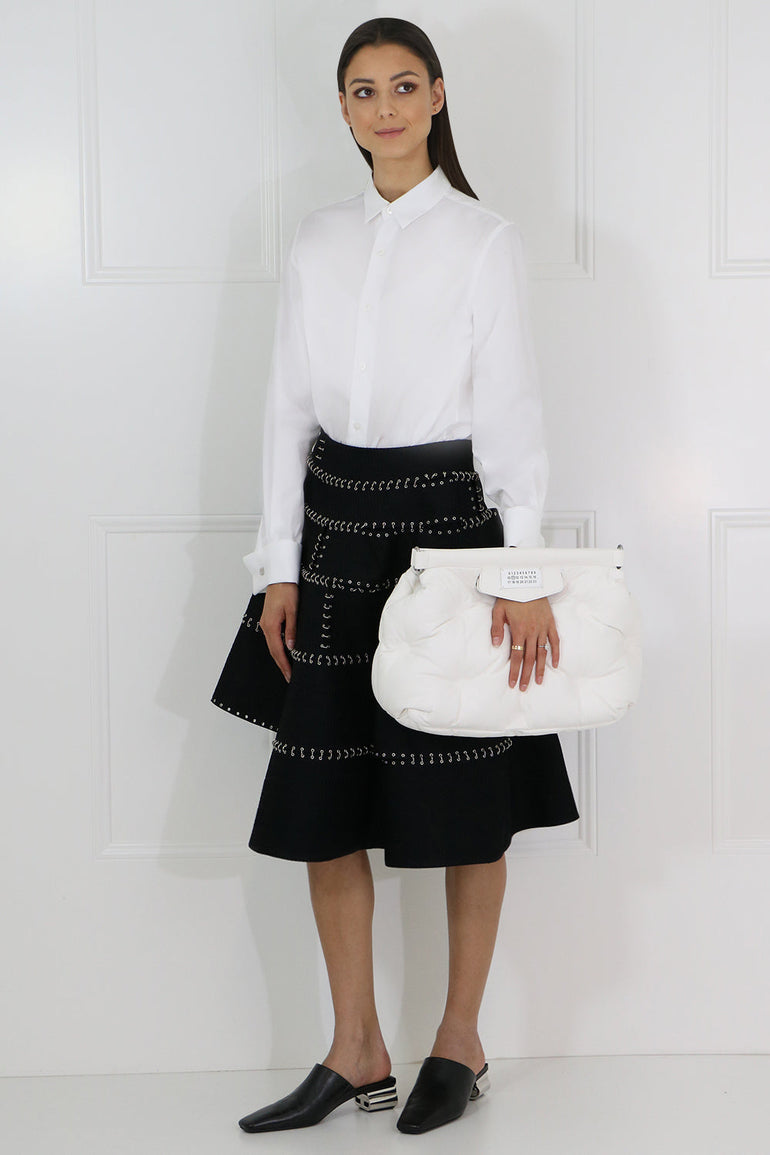 COMME DES GARCONS NOIR KEI NINOMIYA RTW NOIR PLEATED BACK SHIRT L/S WHITE