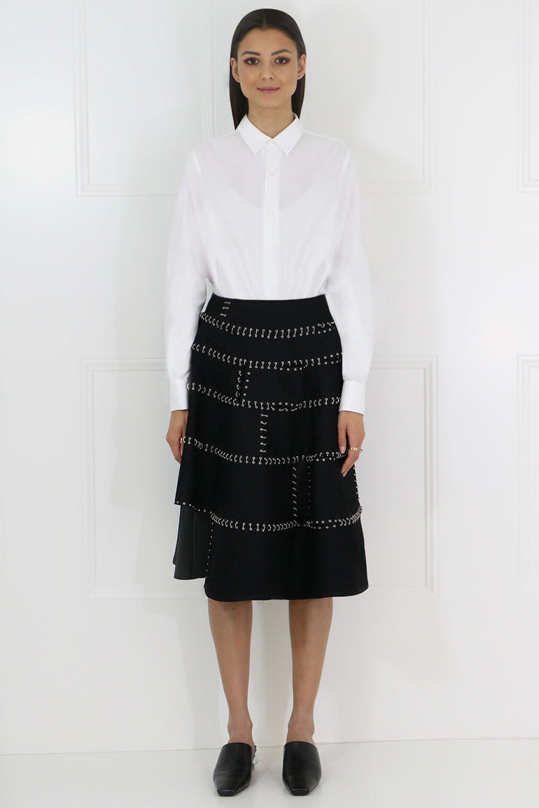 COMME DES GARCONS NOIR KEI NINOMIYA RTW NOIR PLEATED BACK SHIRT L/S WHITE