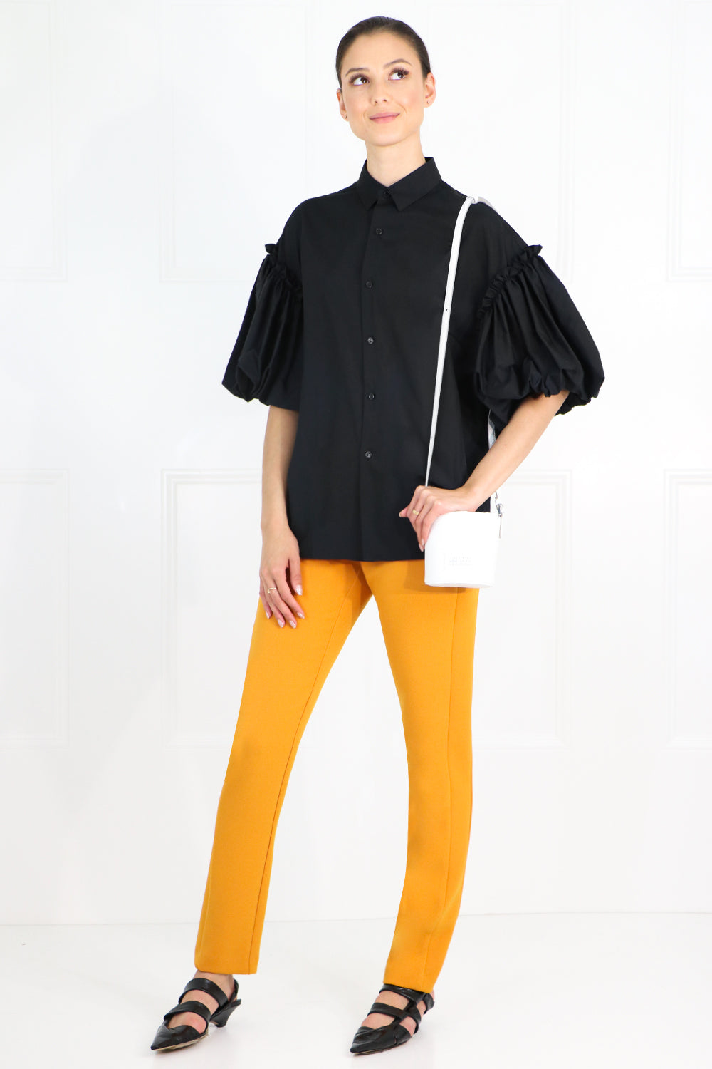 COMME DES GARCONS NOIR KEI NINOMIYA RTW NOIR PUFF SLEEVE BLOUSE S/S BLACK