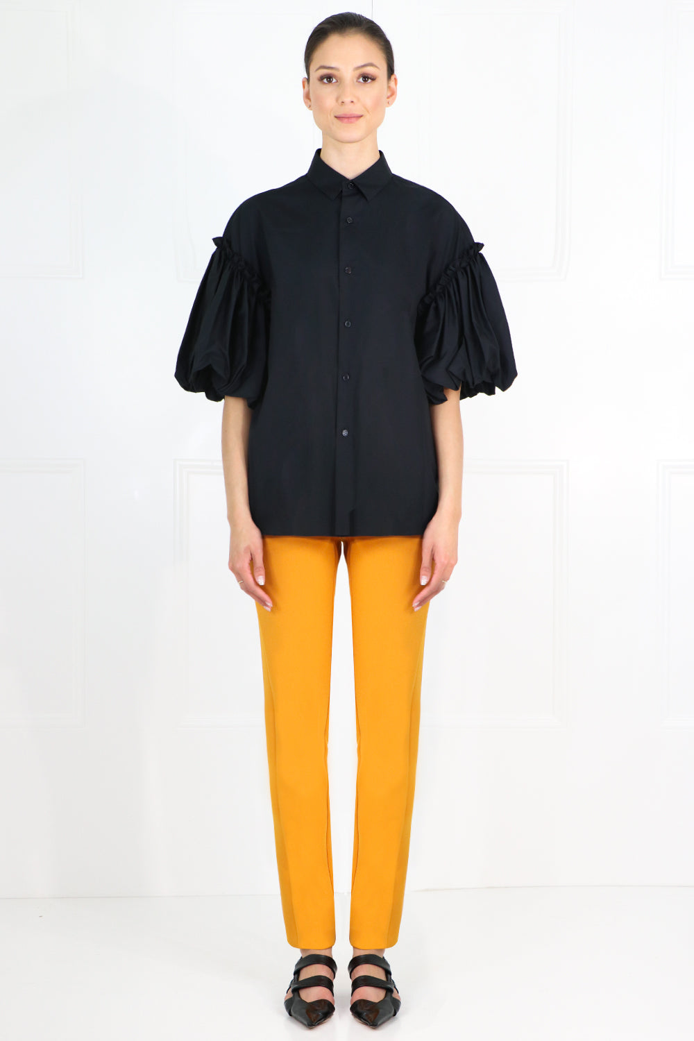 COMME DES GARCONS NOIR KEI NINOMIYA RTW NOIR PUFF SLEEVE BLOUSE S/S BLACK