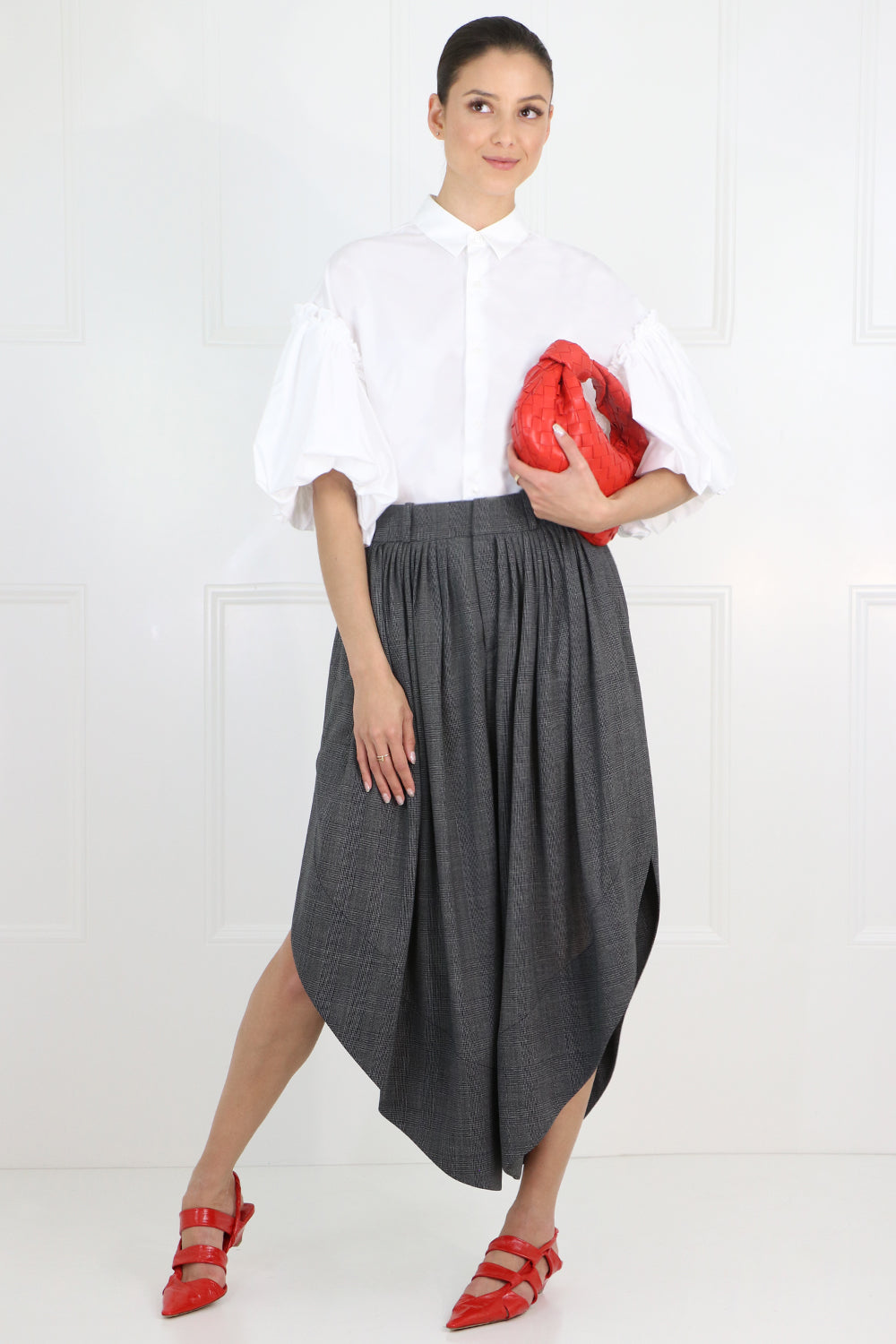 COMME DES GARCONS NOIR KEI NINOMIYA RTW NOIR PUFF SLEEVE BLOUSE S/S WHITE