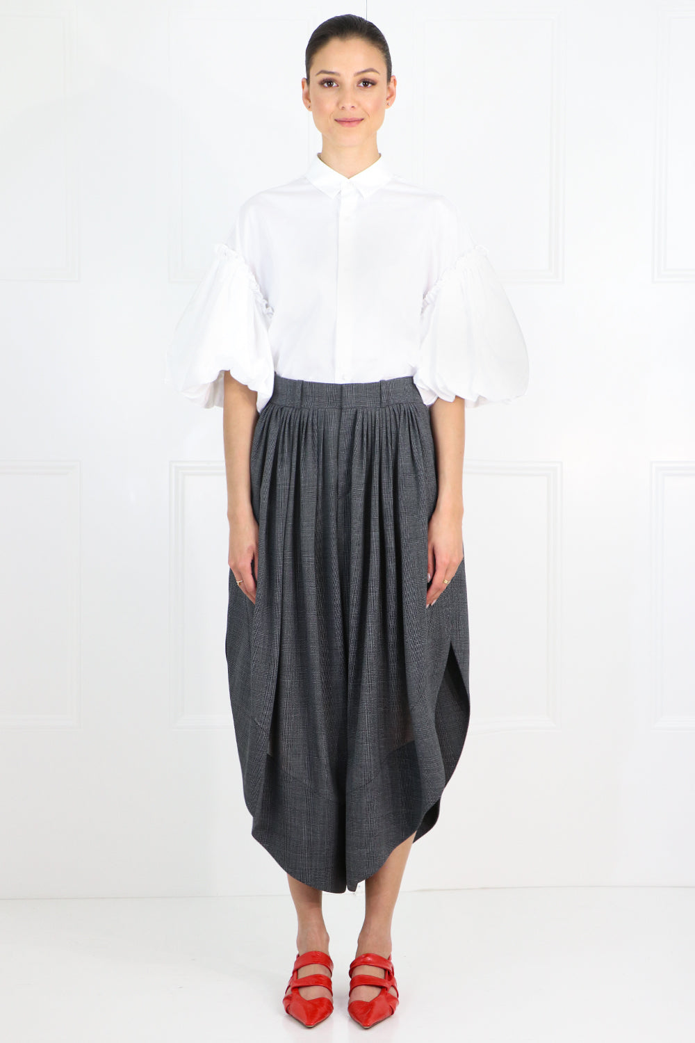COMME DES GARCONS NOIR KEI NINOMIYA RTW NOIR PUFF SLEEVE BLOUSE S/S WHITE