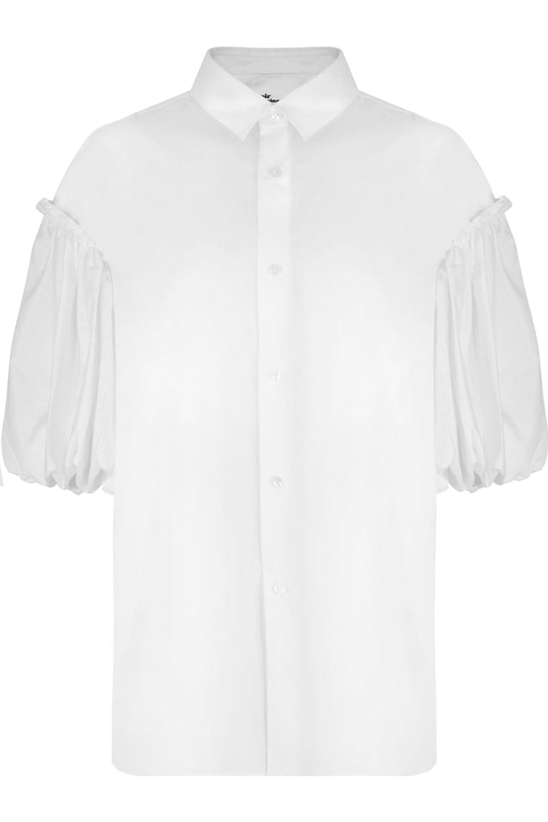 COMME DES GARCONS NOIR KEI NINOMIYA RTW NOIR PUFF SLEEVE BLOUSE S/S WHITE
