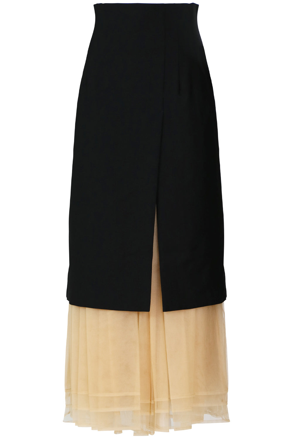 COMME DES GARCONS NOIR KEI NINOMIYA RTW NOIR TULLE MIDI SKIRT BLACK/BEIGE