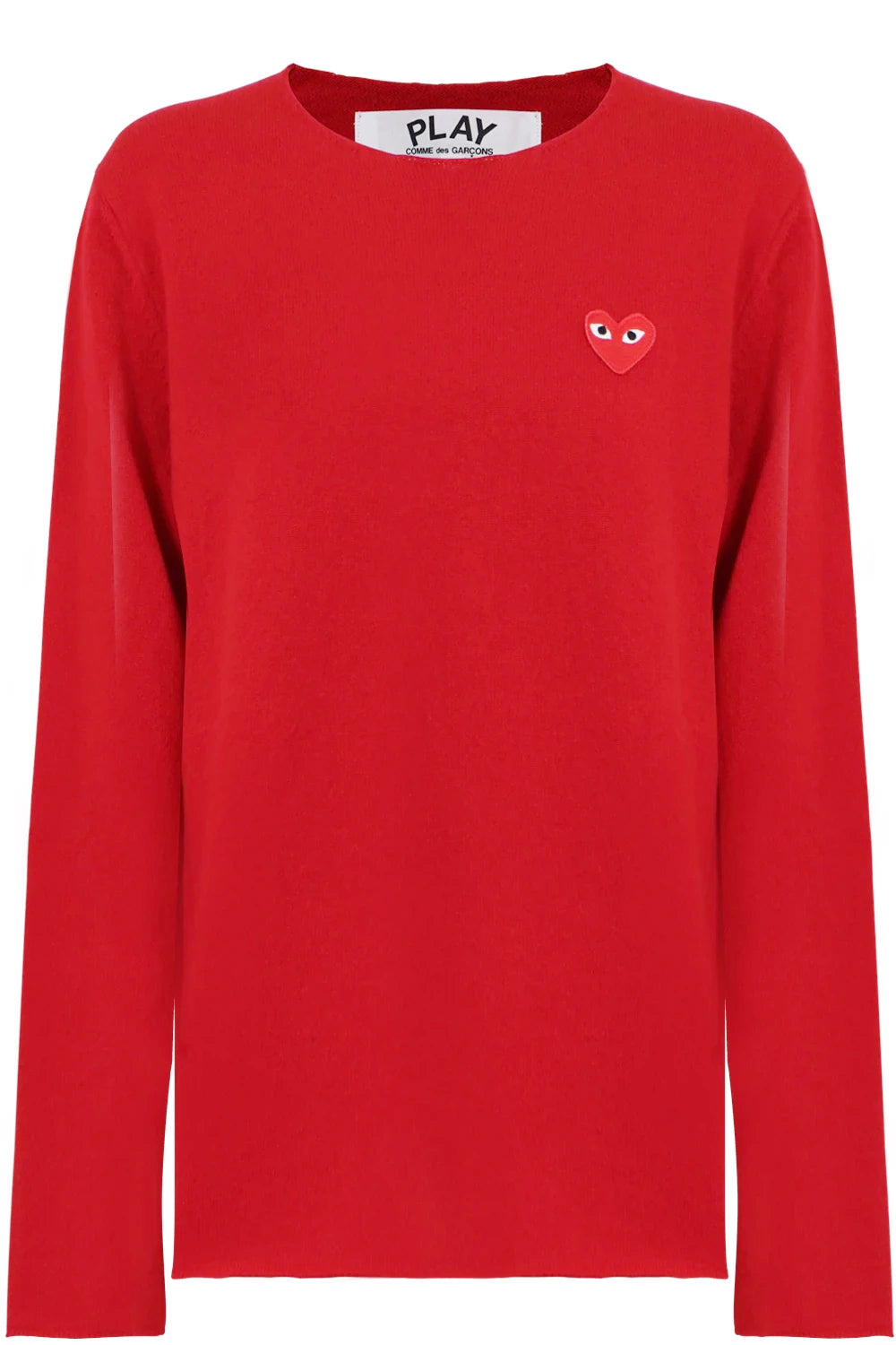 COMME DES GARCONS PLAY RTW PLAY MENS RED HEART KNIT L/S RED