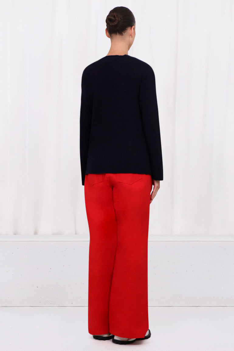 COMME DES GARCONS PLAY RTW PLAY MENS RED HEART KNIT | NAVY