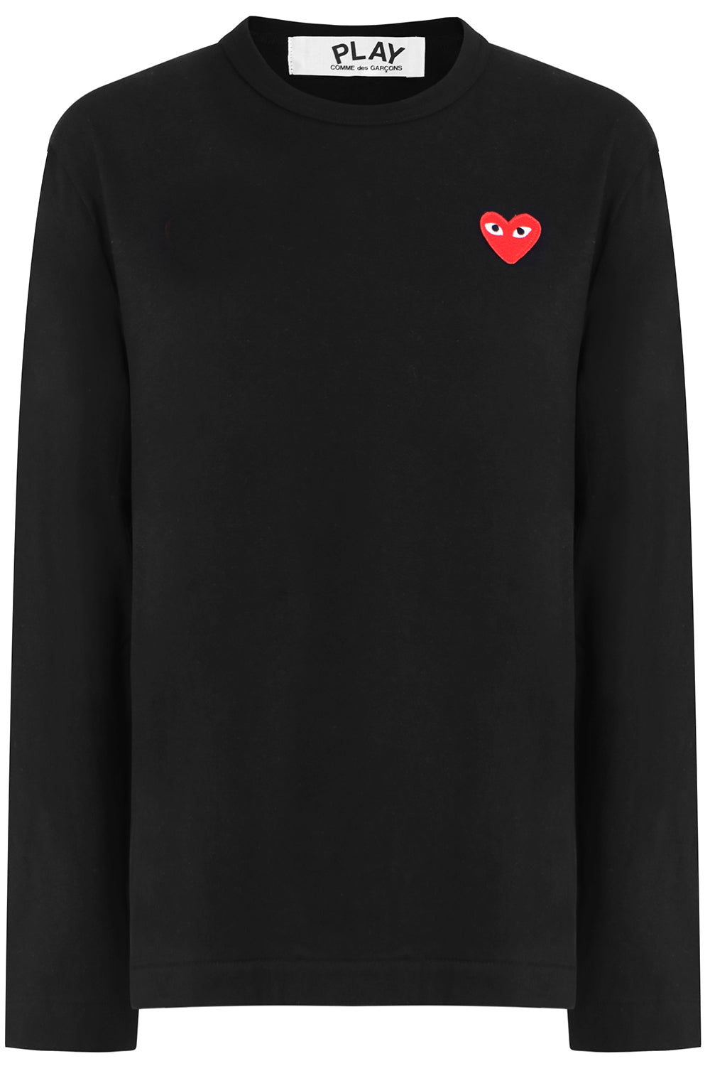 COMME DES GARCONS PLAY RTW PLAY MENS T-SHIRT RED HEART L/S BLACK