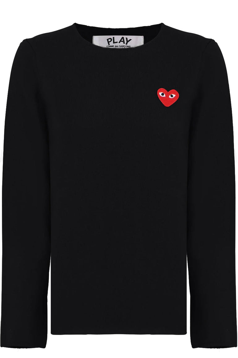 COMME DES GARCONS PLAY RTW PLAY RED HEART KNIT L/S BLACK