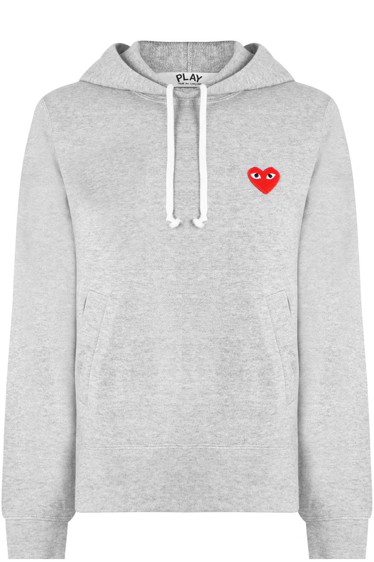 COMME DES GARCONS PLAY RTW PLAY SINGLE HEART HOODY | GREY/RED HEART