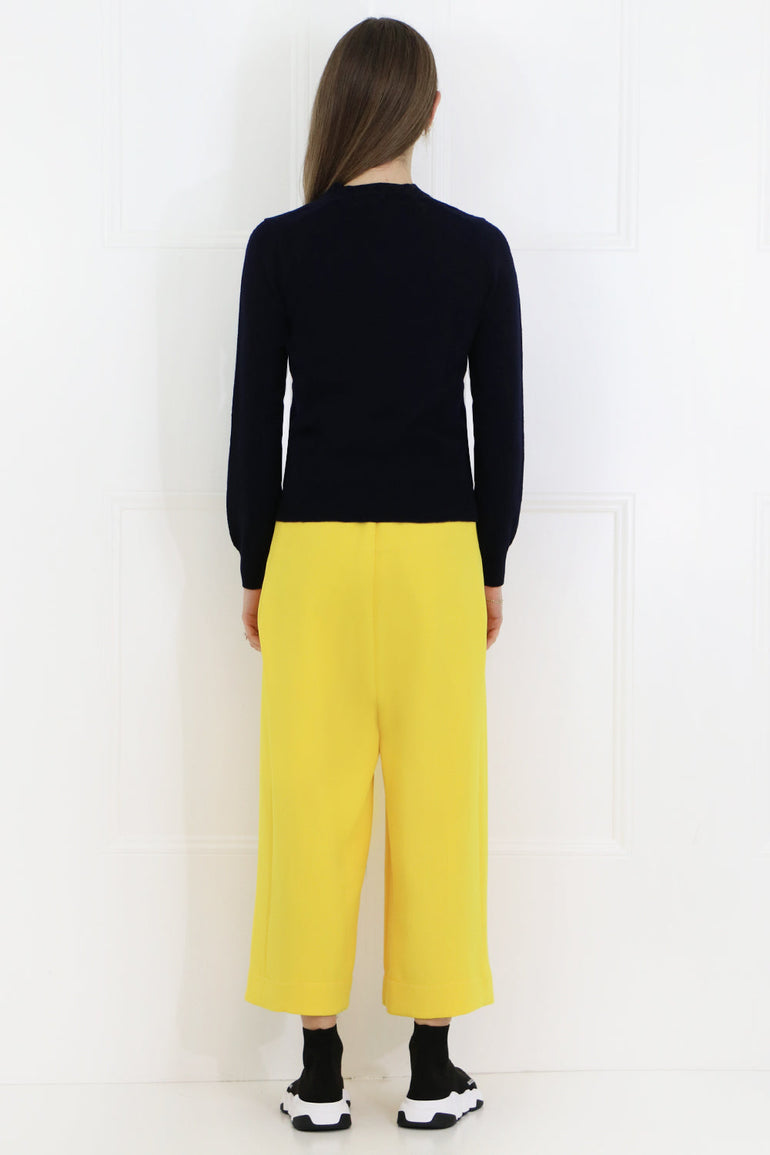 COMME DES GARCONS PLAY RTW PLAY V-NECK PULLOVER DOUBLE HEART NAVY