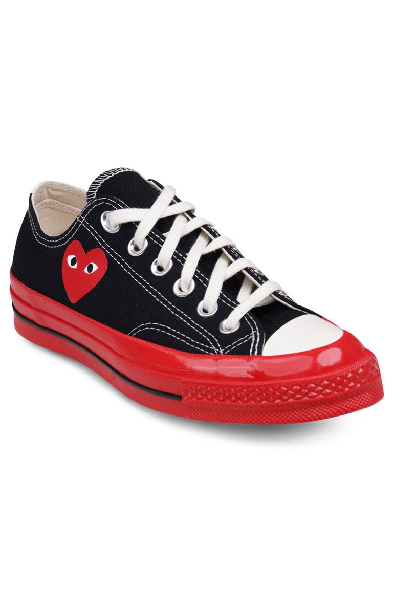 COMME DES GARCONS PLAY LOW TOP HEART CONVERSE BLACK PARLOUR X