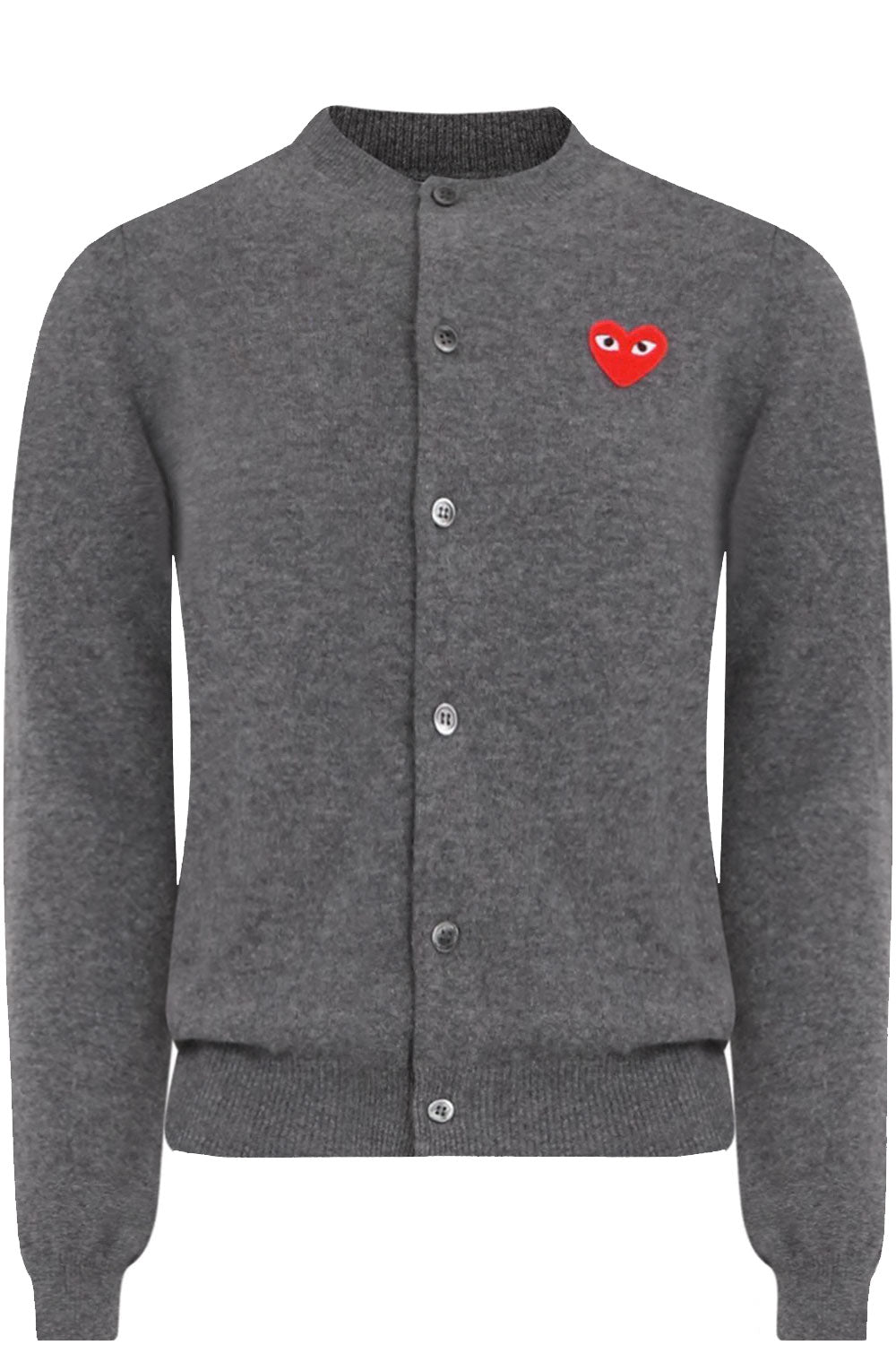 COMME DES GARCONS PLAY Unclassified PLAY CREW NECK CARDIGAN RED HEART GREY