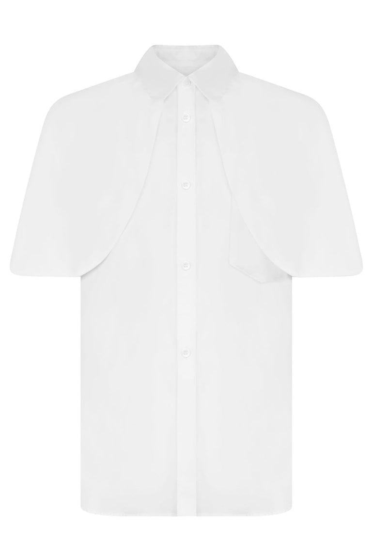 COMME DES GARCONS RTW CAPE SHIRT | WHITE