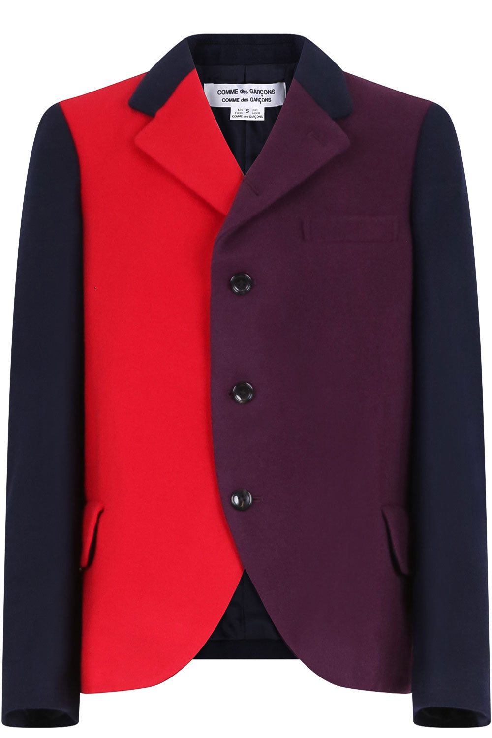 COMME DES GARCONS RTW COLOURBLOCK BLAZER NAVY