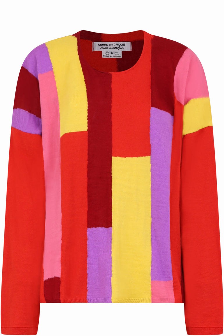 COMME DES GARCONS RTW COLOURBLOCK KNIT L/S MULTI