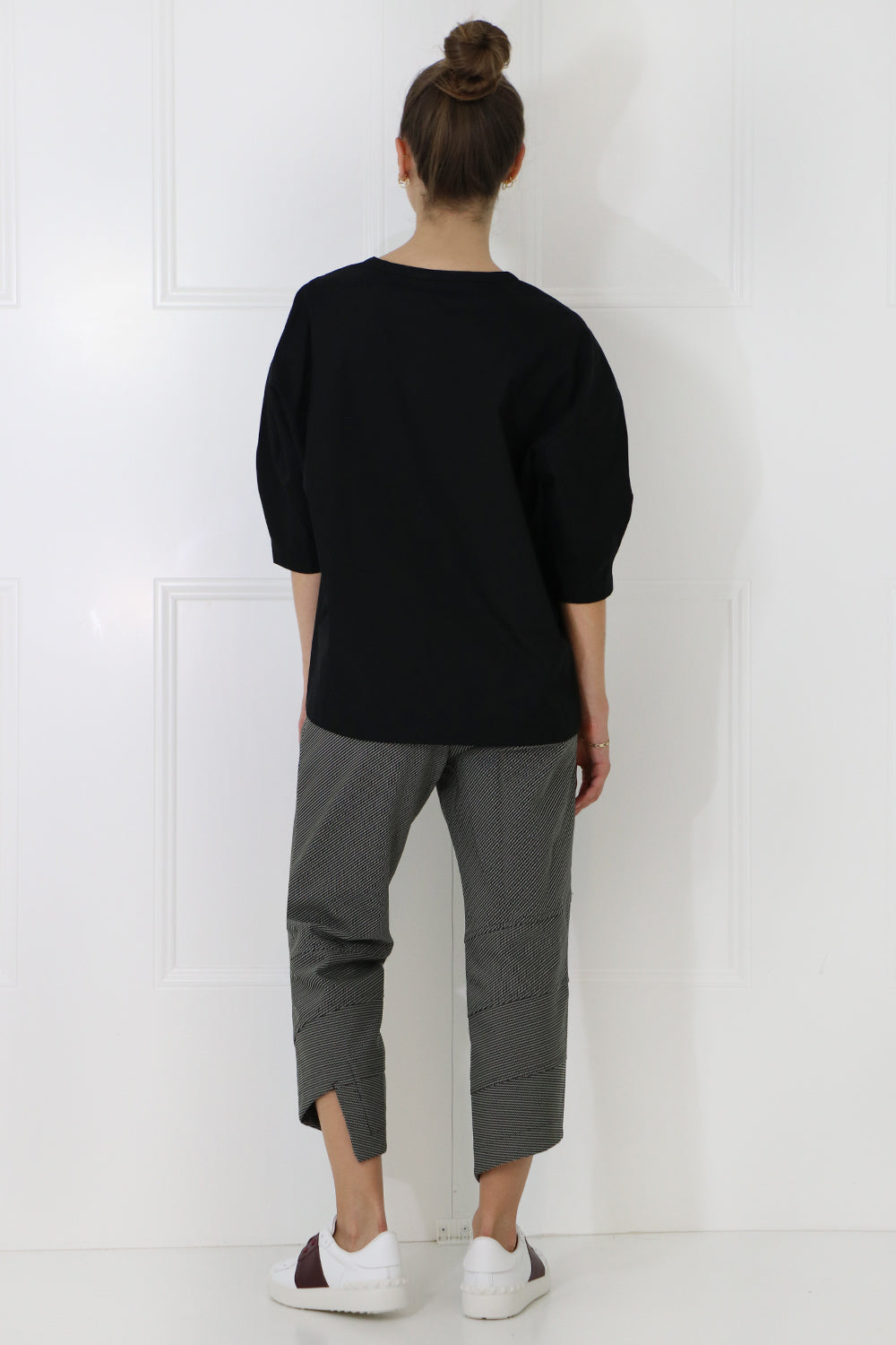 COMME DES GARCONS RTW COTTON FLARE BLOUSE 3/4SL BLACK