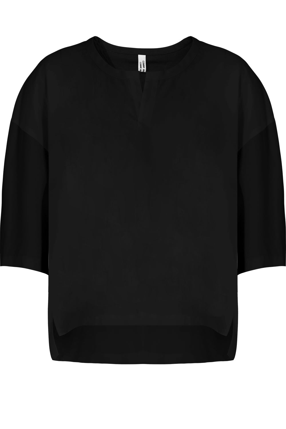 COMME DES GARCONS RTW COTTON FLARE BLOUSE 3/4SL BLACK
