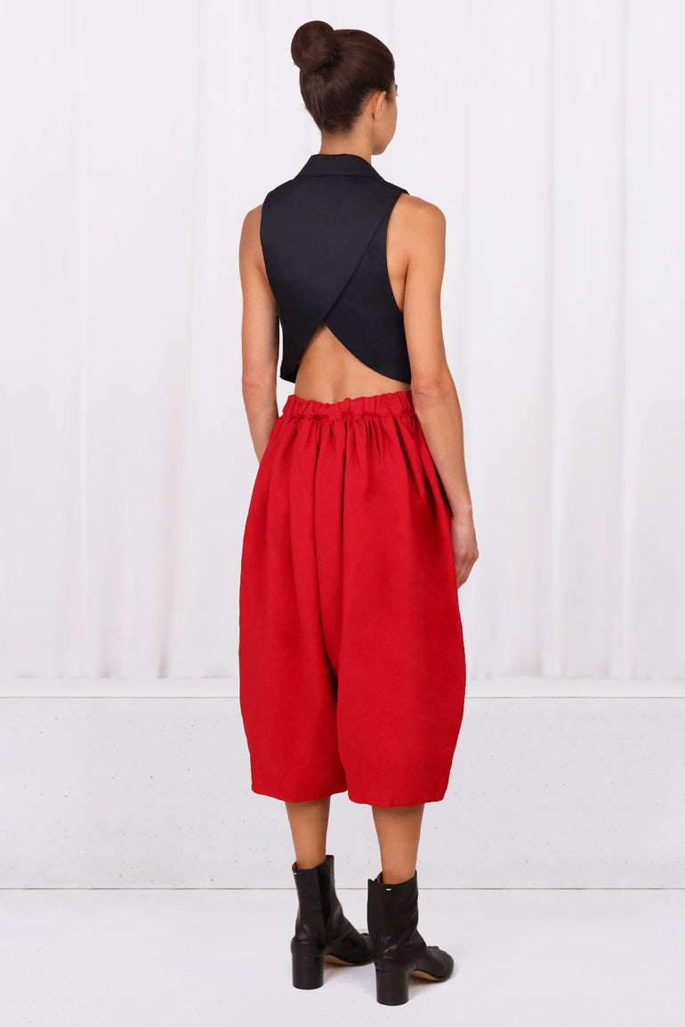 COMME DES GARCONS RTW CROPPED ELASTIC PANT | RED