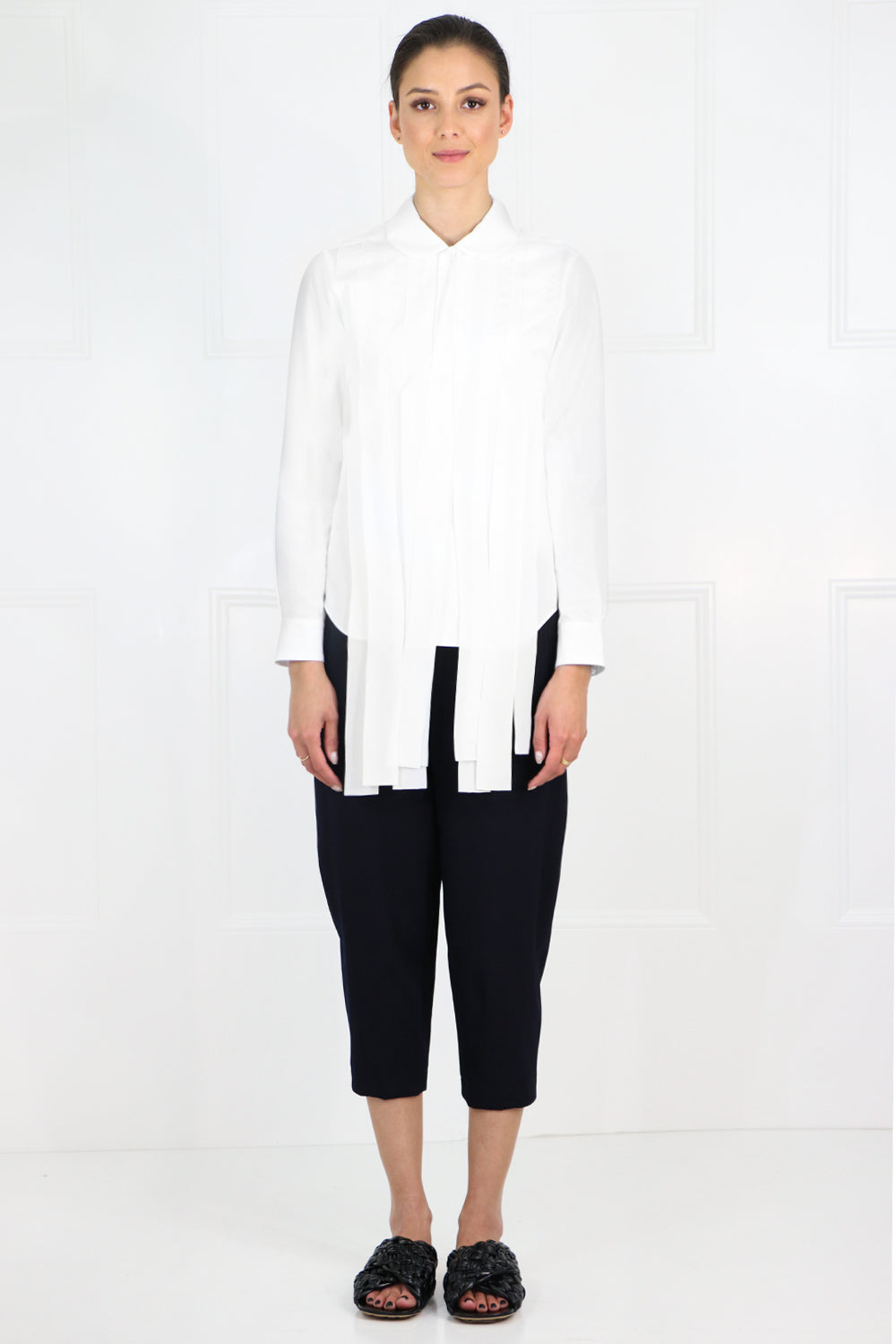 COMME DES GARCONS RTW FRINGED SHIRT L/S WHITE